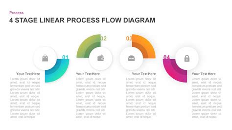 4 Stage Linear Process Flow Diagram Powerpoint Template Ke Nbkomputer