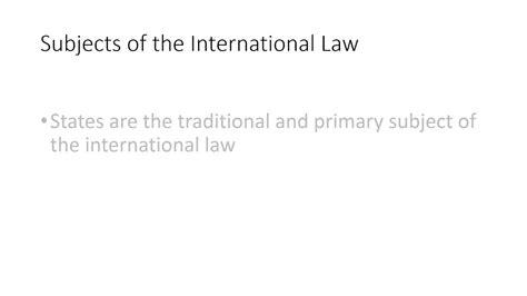 Subjects Of International Law Youtube