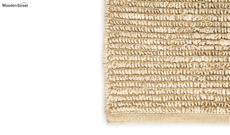 Buy Textured Solids Pattern Naturals Flat Weaves Hand Woven Jute Carpet