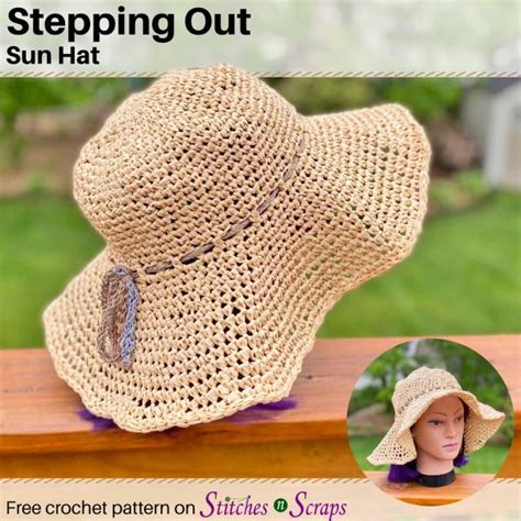 Raffia Crochet Sun Hat Stepping Out Stitches N Scraps