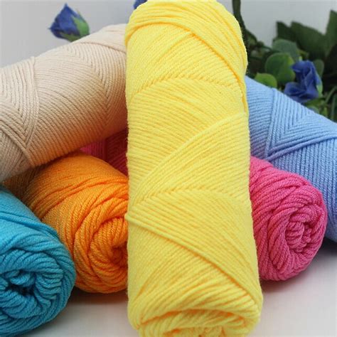 Pc Soft Milk Cotton Yarn Hand Knitting Woolen Yarn Diy Weave Thread