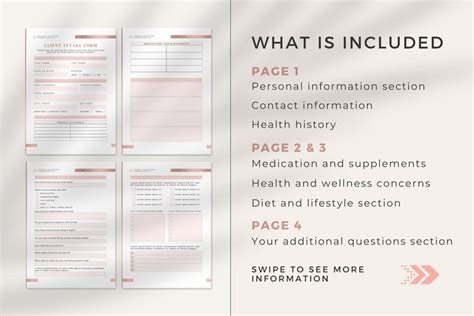 Client Intake Form Canva Template Health Coach Forms Client Coaching Form New Client Intake