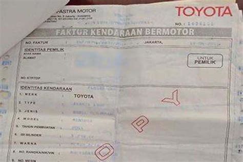 Ini Fungsi Dan Manfaat Faktur Kendaraan Bermotor Simpan Dengan Baik