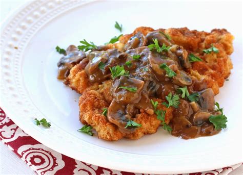 Authentic German Jägerschnitzel Hunter Schnitzel With Mushroom Gravy