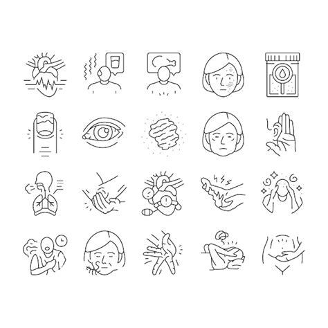 Premium Vector Disease Symptom Health Icons Set Vector