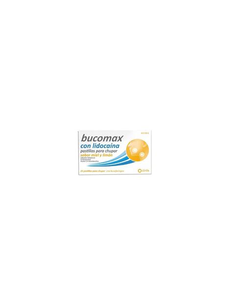 BUCOMAX CON LIDOCAINA 24 PASTILLAS PARA CHUPAR SABOR MIEL Y LIMON