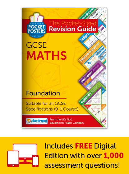 Maths GCSE Foundation Revision Books Pocket Poster Gcse Math