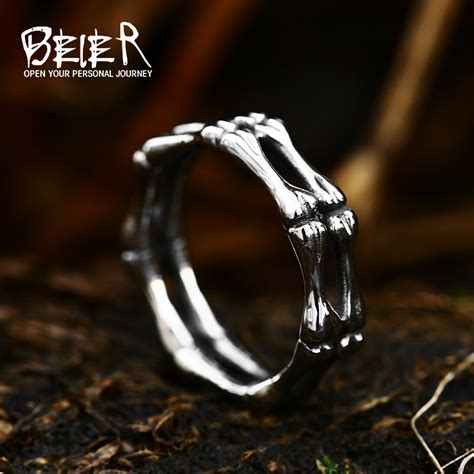 Beier Anillo De Calavera Con Esqueleto Para Hombre Joyer A De Hip Hop