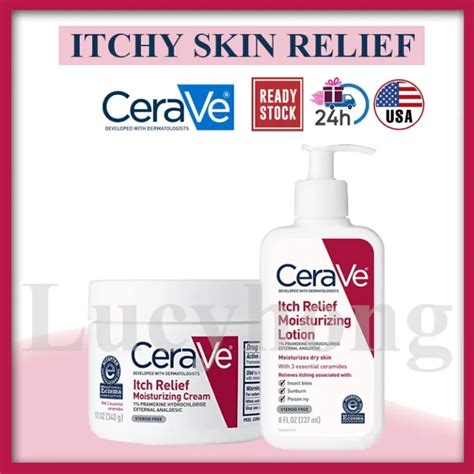 Cerave Itch Relief Moisturizing Lotion 237ml Moisturizing Cream 340g For Dry Skin Itch Relief