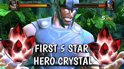 Mcoc Opening First 5 Star Hero Crystal Youtube