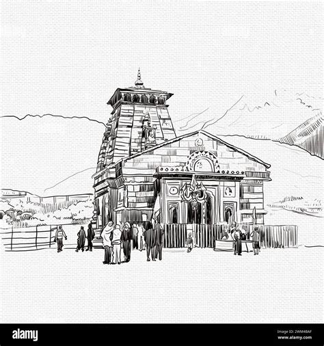 Illustration Of Kedarnath Mandir Hindu Temple Of Lord Shiva In