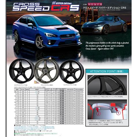 HOT STUFF ホットスタッフ CROSS SPEED クロススピード ハイパーエディション CR5 8 5J 18 45 5H100