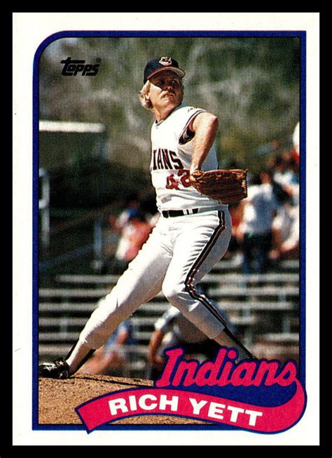 Topps Rich Yett Cleveland Indians Baseball Card Ebay