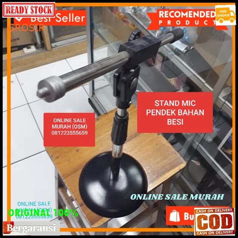 Jual Stand Mic Standing Mik Besi Kaki Bulat Pendek ORIGINAL Holder