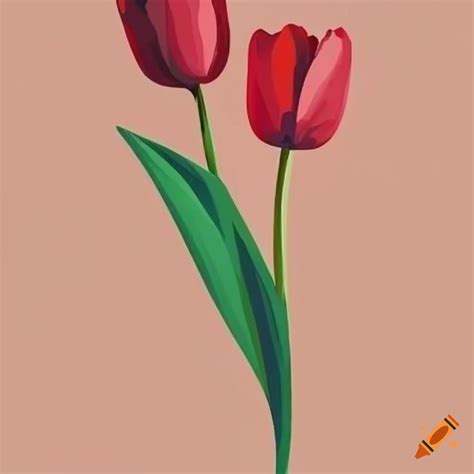 Dibujo Minimalista De 6 Tulipanes Estilo Digital On Craiyon