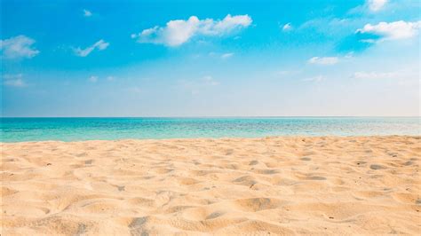 Beach Sand Ocean Waves Clouds Blue Sky Water Daytime Sunlight