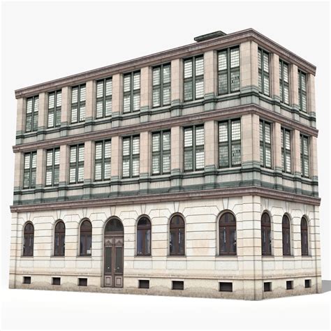 Edificio De Apartamentos Low Poly Modelo D Max Ds C D Dae