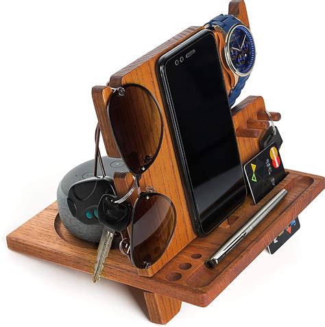 Station D Accueil En Bois Pour T L Phone Portable Support De Nuit Pour