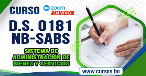 Curso Sistema de administración de bienes y servicios DS 0181 NB SABS