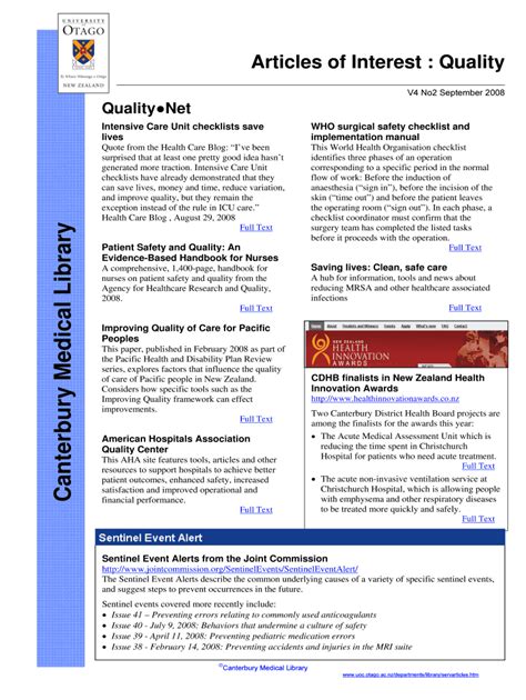 Fillable Online Otago Ac Articles Of Interest Quality Otago Ac Fax