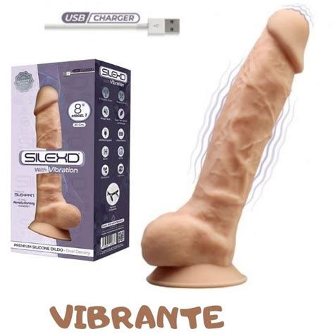 Dildo SILEXD Dual Density Vibrante Model 1 8 20cm Flesh Ti Va Di