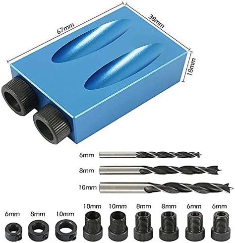 Pocket Hole Jig Degree Dowel Drill Joinery Kit Hole Screw Jig With