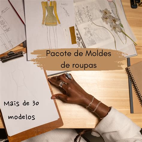 Pacote de 30 moldes de roupas Feminina e masculina Érica Pinto