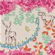 Echino Canvas Fabric Stag Woodland Pink From Japan Fabric By Echino