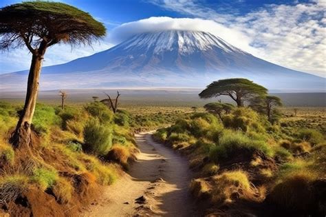 Stunning Landscapes In Mount Kilimanjaro Tanzania Premium Ai