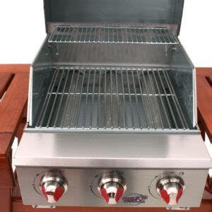 Barbecue Gaz Bruleurs En Inox Sur Socle En Bois