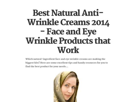 Best All Natural Anti-Wrinkle Creams 2014 - Natural Wrinkle Products that Work | A Listly List