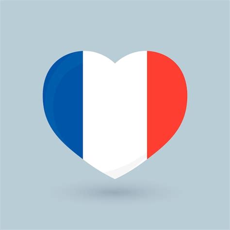 Premium Vector Heart Symbol French Flag Vector Illustration