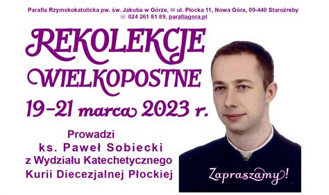 Rekolekcje Wielkopostne 2023 Parafia św Jakuba Góra