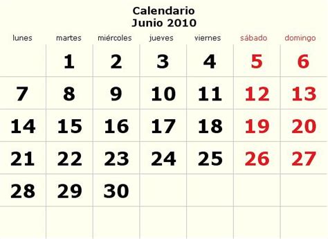 Calendario de junio - Imagui