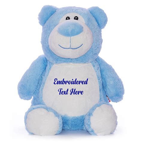 Personalised Embroidered Soft Teddy Bear Blue | Kolormaster