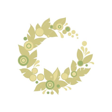 Premium Vector A Circle Of Flowers With Green Leaves And A White