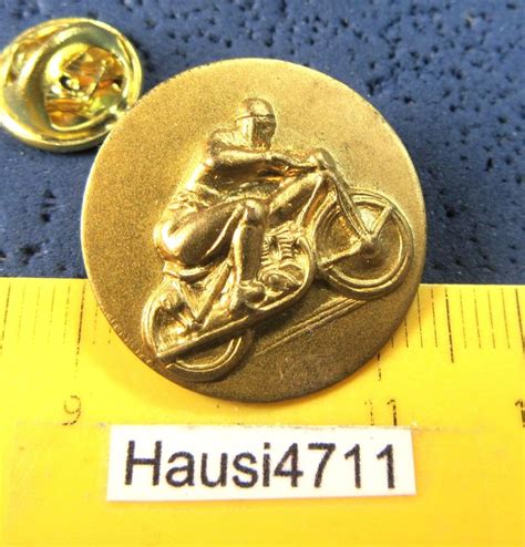 MOTORRAD RACING PIN OLDTIMER GOLDIG GEDRÜCKT EINZELSTÜCK Kaufen auf