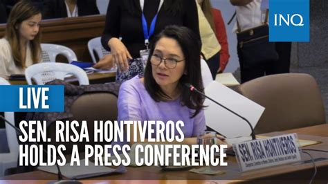 Live Sen Risa Hontiveros Holds A Press Conference Youtube