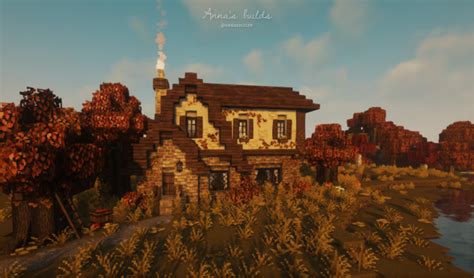 My Minecraft Creations Another Autumn Stone Cottage Have Yourself A