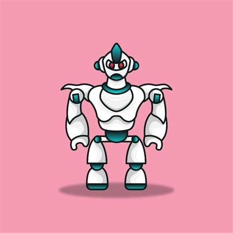 Erstaunliche Humanoide Maskottchen Roboter Mecha Illustration Premium