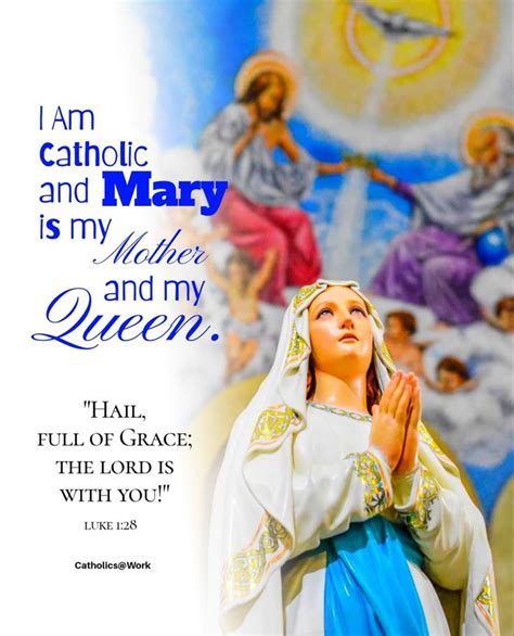 an image of mary with the words i am catholic and mary is my mother and ...