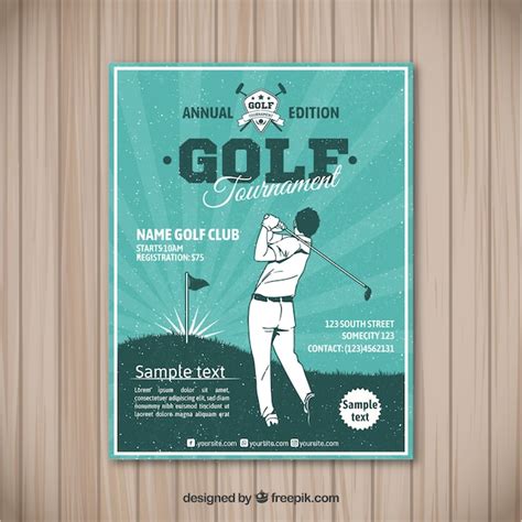 Flyer Do Torneio De Golfe Em Estilo Vintage Vetor Premium