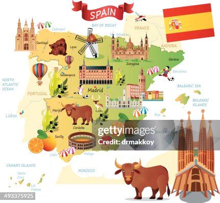 Cartoon Map Of Spain High-Res Vector Graphic - Getty Images