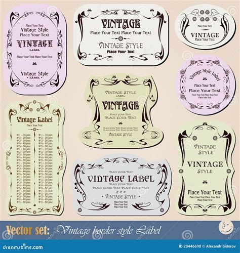 Vintage Style Labels Stock Vector Illustration Of Ornamental 20446698