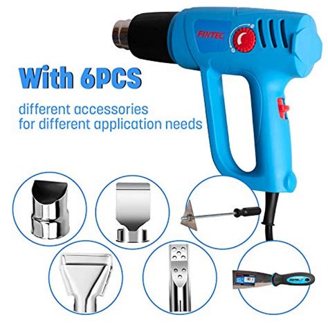 FIXTEC Heat Gun 1500W Heavy Duty Hot Air Gun Kit Variable Temperature