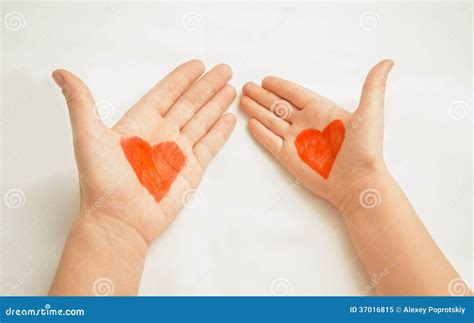 Two Painted Hearts Stock Image Image Of Paint Creative 37016815