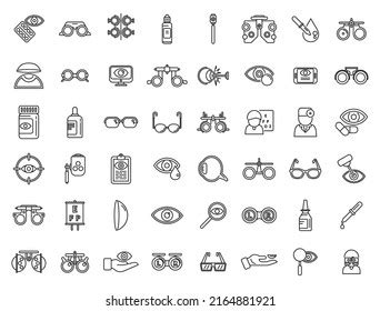 Optometry Icons Set Outline Vector Medical Stock Vector Royalty Free