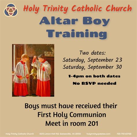 Altar Boy Training Holy Trinity Catholic Church