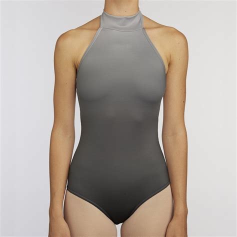 High Neck Ombre Leotard GRAY BLACK Leotards Ballet Clothes Dance