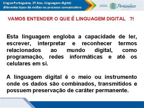 Linguagem Digital O Que É - LINGUA PORTUGUESA Ensino Mdio 2 Ano Linguagem digital